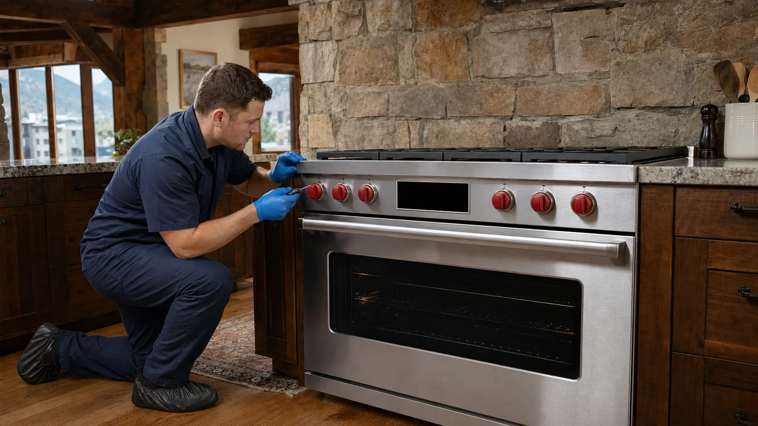 Premium kitchen range prepared for a professional diagnostic visit
